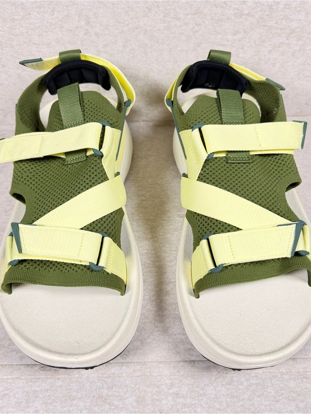 Teva Olive Green and Light Yellow Strap Sport Sandals